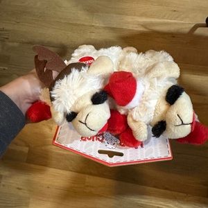 Multi-pet Lamb Chop Christmas Santa & Reindeer Squeaking Stuffed Plush Dog Toys